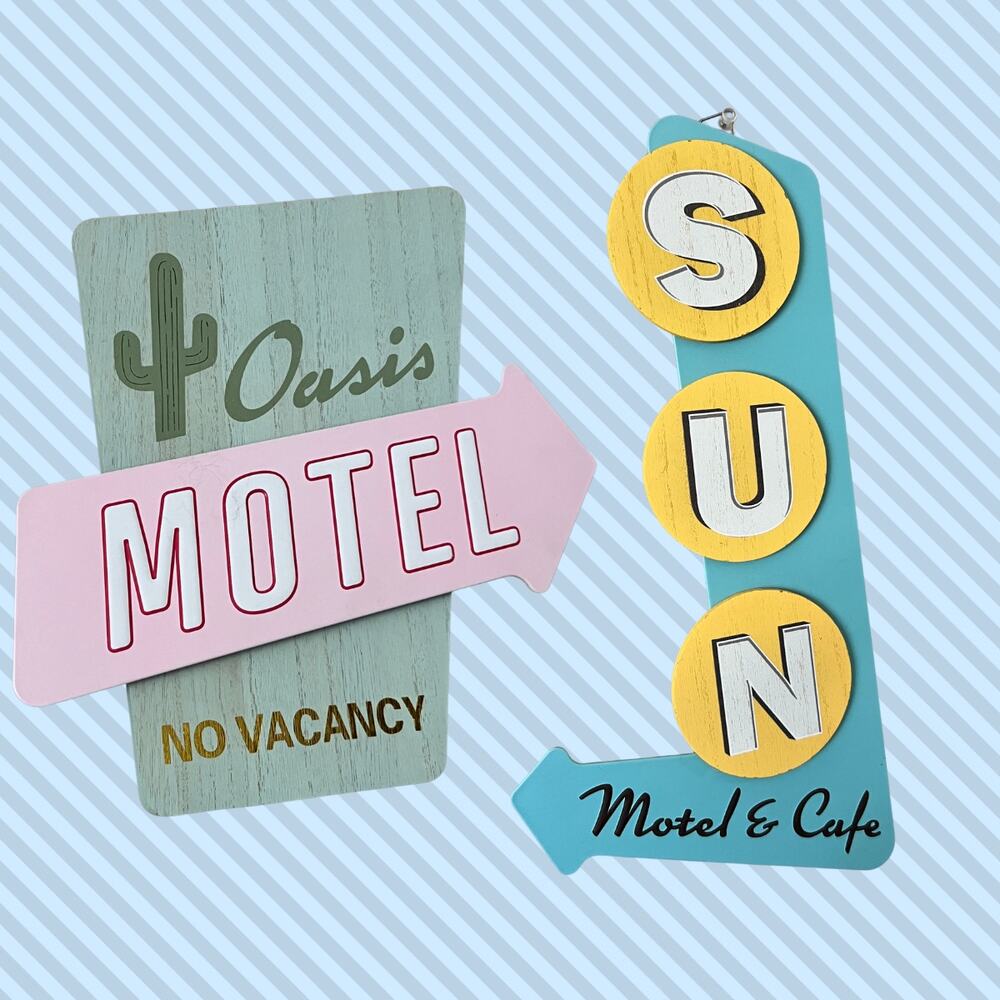 NWT Target Bullseye Retro Motel Sign Set Palm Springs Theme